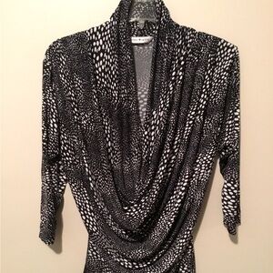 Bianca Nygard Black and White Cowl Top - Size 6